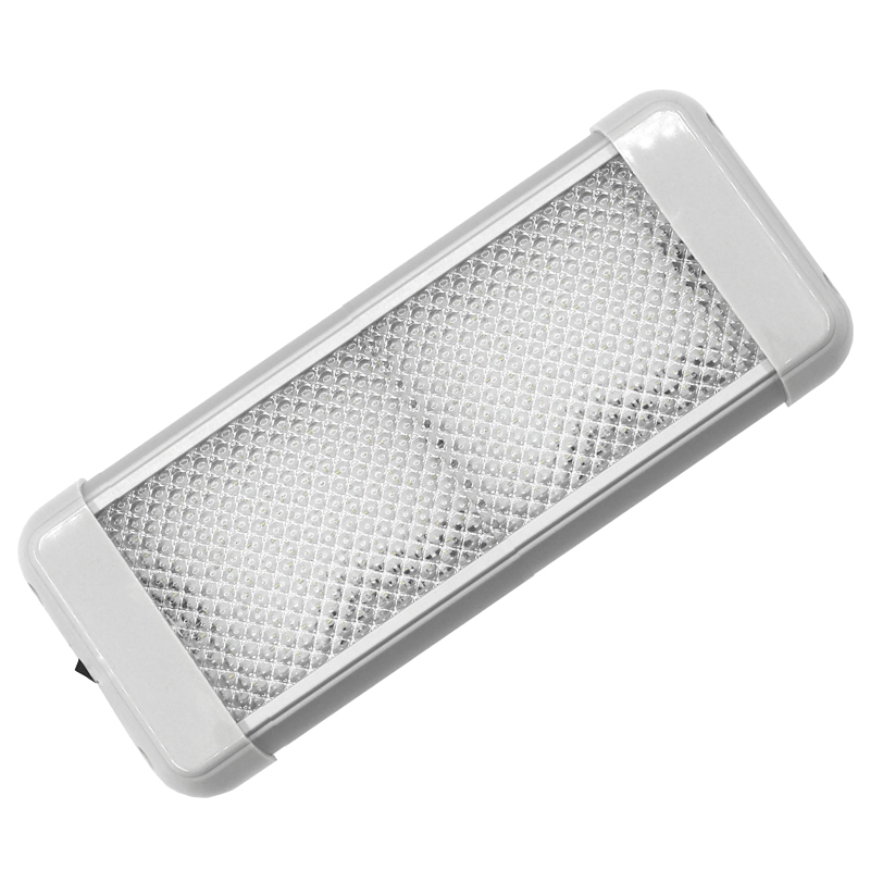 72387 AquaLED Dome light rectangle, with switch, 9.6W, 12/24V DC Multivolt
