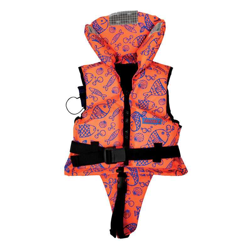 Lalizas 75220 - LALIZAS Lifejacket, 100N, ISO, Child, 10-20kg, Fluo Orange w/Aquatic Pattern