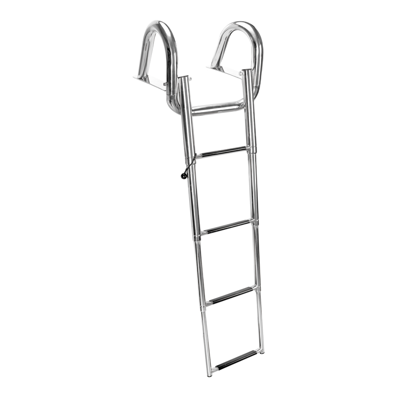 75479 Telescopic Ladder w/Handrail, 4 steps, Inox316, L1145xW385mm