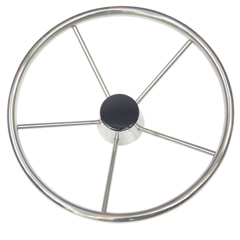 90087 Steering Wheel with cap, Inox 316, ø394mm