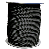 90859 CABO Mooring Rope, three stranded double twisted, Diam. 18mm, black