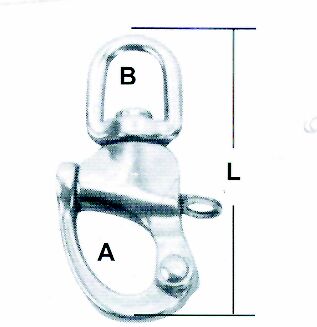 91331 Swivel snap shackle, AISI 316, 22mm