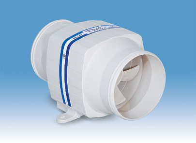 91558 In-line blower, 24V, 2.5A, Diam. 3''