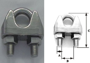 91847 Wire Rope Clip,  Inox 316, ø5mm