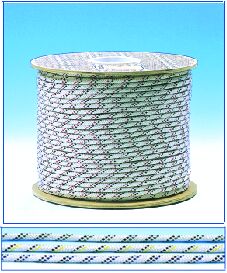 92005 CABO Cruising rope Halyard, Diam. 3mm, white with blue braid