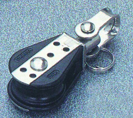 92484 Single swivel ball bearing block without balls, with shackle, 22mm Diam. 6mm