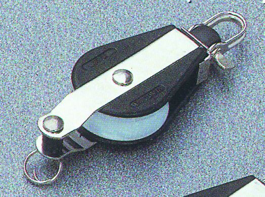 92513 Single ball bearing block with becket (breaking load 800kg), 34mm, Diam. 8mm