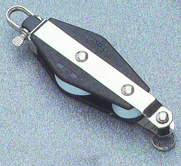92517 Fiddle ball bearing block with becket, 34mm, Diam. 8mm