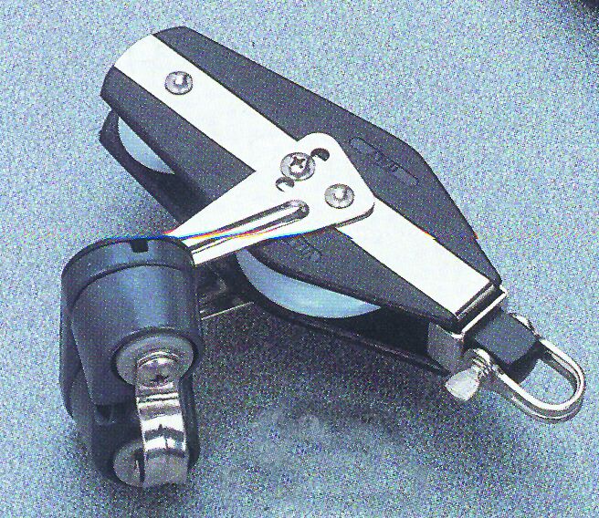 92543 Fiddle ball bearing block with ball bearing cam cleat, Universal 3-way head Diam. 45mm, ,Diam. 10mm