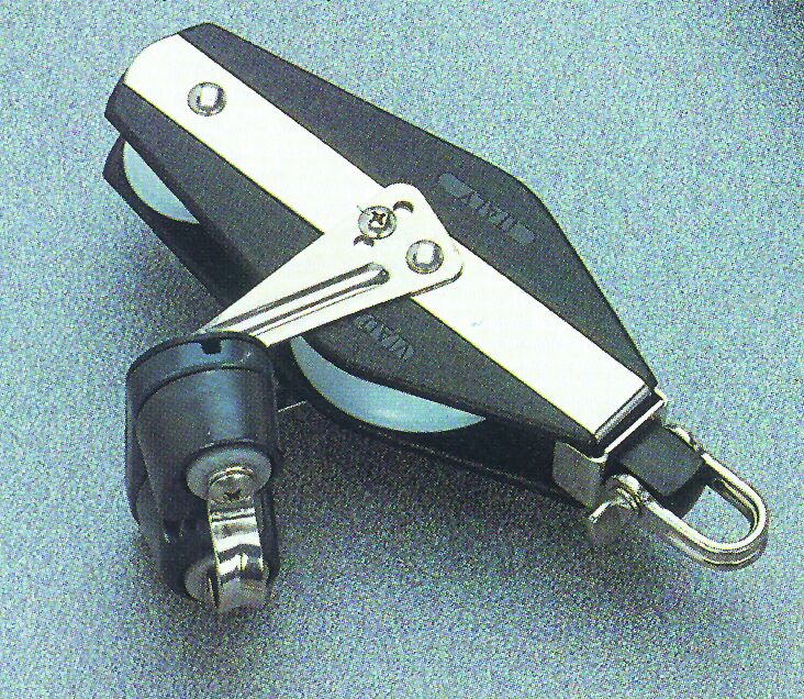 92551 Fiddle ball bearing block with ball bearing cam cleat ,Diam. 57mm, Diam. 12mm