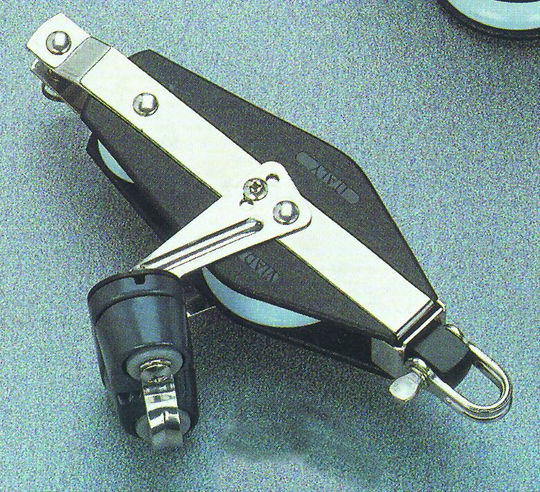 92552 Fiddle ball bearing block with becket and ball bearing cam cleat ,Diam. 57mm, Diam. 12mm