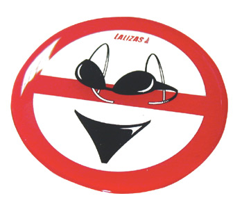 95761 Silicone Sticker 80mm - 'No swimsuits'