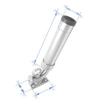 96861 Fishing Rod Holder (Deck type), Inox 316, L232mm, W51mm