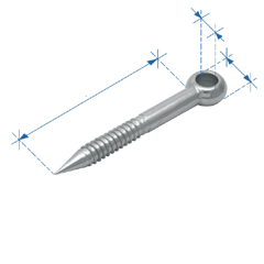 97001 Eye Bolt (lag screw), Inox 316, 8x80mm