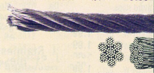 98095 Wire rope, Inox 316, 7x19, 3mm