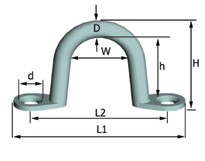 98521 Eye strap, AISI 316, 4mm