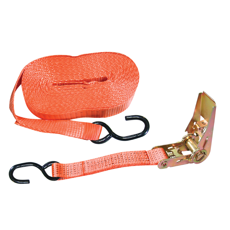 99012 Ratchet Tie-Down w/ S hook, 6mx25mm, BL 500kg