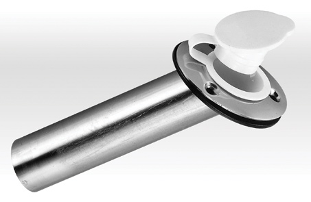 99136 Rod Holder, stainless steel, with plastic white cap,226mm Ø38mm