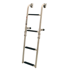 99501 Foldable Ladder for Transom, 2+2 steps, Inox 316, 90⁰, L876xW257mm