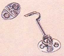99814 Cabin hook, brass chrome plated, length 5cm
