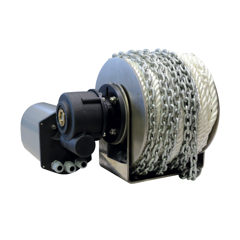 Lofrans 634222 - Lofrans' DRUM WINCH 800W/12V WITH ROPE & CHAIN