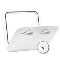 Nuova Rade 196332 - TOP LINE Hatch w/Lock, White, 370x375mm