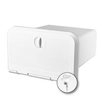 Nuova Rade 196364 - Storage Hatch f/ VHF/RadioCD, w/Lock, 180x285x255mm,White