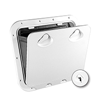 Nuova Rade 196624 - CLASSIC Hatch w/ Storage Bag & Lock, White, 463x517mm