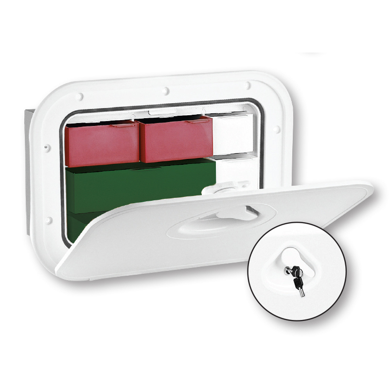 Nuova Rade 196827 - MID LINE Stor. Hatch w/Drawers&Lock, White,278x378mm