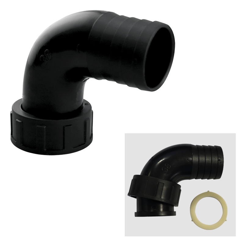 196901 Connector 90º, G1''1/2, Ø38mm, Fem. BLIZZ.-BORA-ZEF set of 3pcs