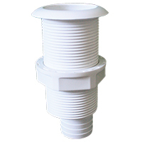 Nuova Rade 196996 - Thru-Hull 1 ½'', w/Displaced Hose Barb, Ø31mm, L87, White