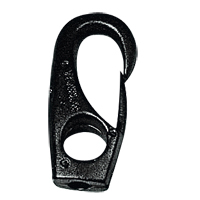 44041 Snap Hook w/Eye Ø12x58mm, f/Ø8mm Cord, Polyam. Black