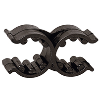 Nuova Rade 45217 - Plastic Support Clip, Double, Adjus. Ø18/25mm, Black