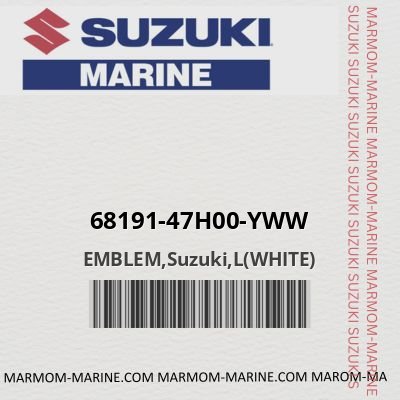 68191-47h00-yww EMBLEM,Suzuki,L(WHITE)