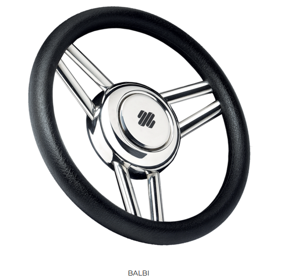 68833j BALBI PU BLK/SS STEERING WHEEL