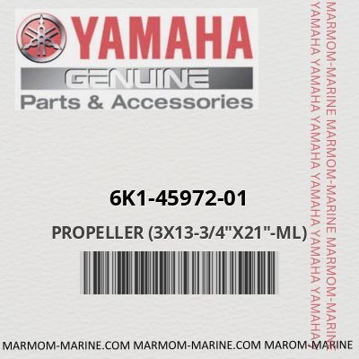 Yamaha 6k1-45972-01 - PROPELLER (3X13-3/4"X21"-ML)