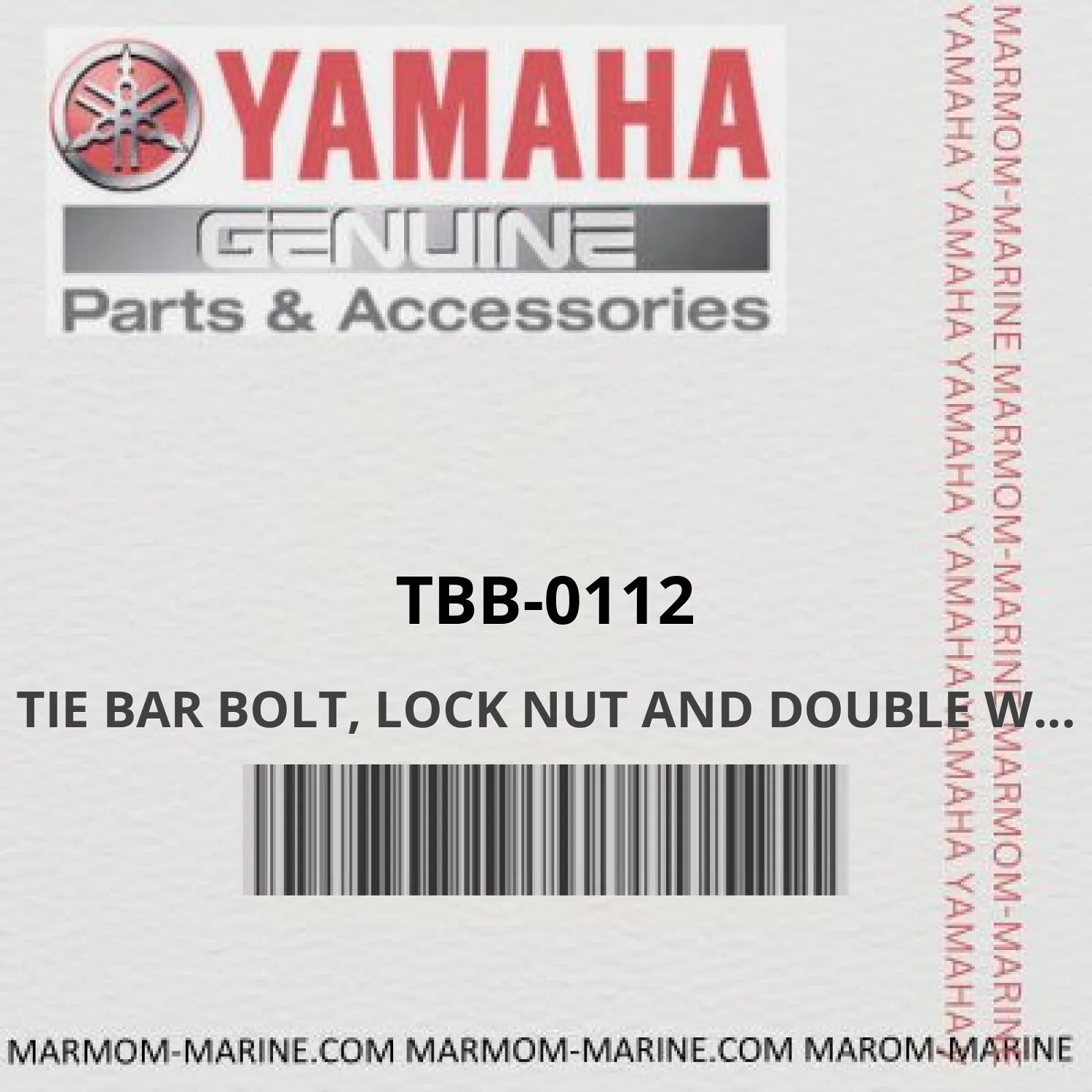 TBB-0112 TIE BAR BOLT, LOCK NUT AND DOUBLE WASHER 1½ "