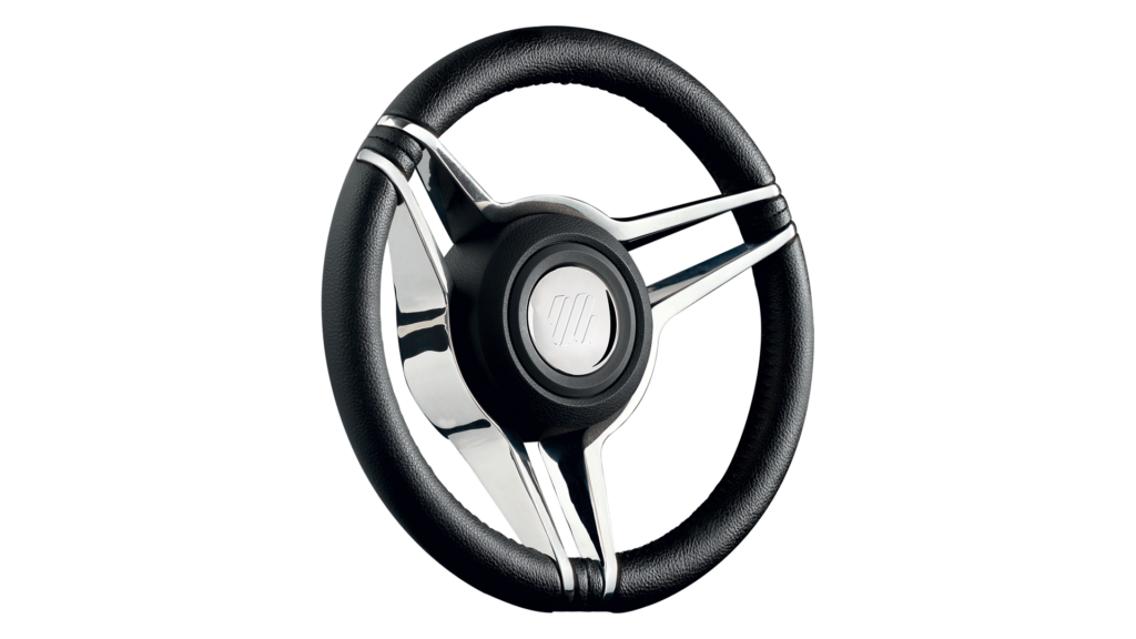 TRON PU BLK/SS/PU STEERING WHEEL Dia: 350mm (13.8")