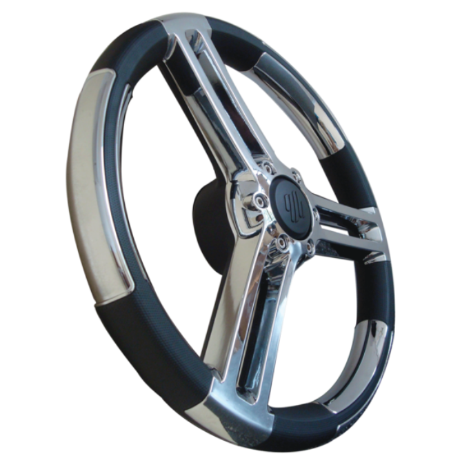 350mm PU B/S/BLK STEERING WHEEL, Ultraflex