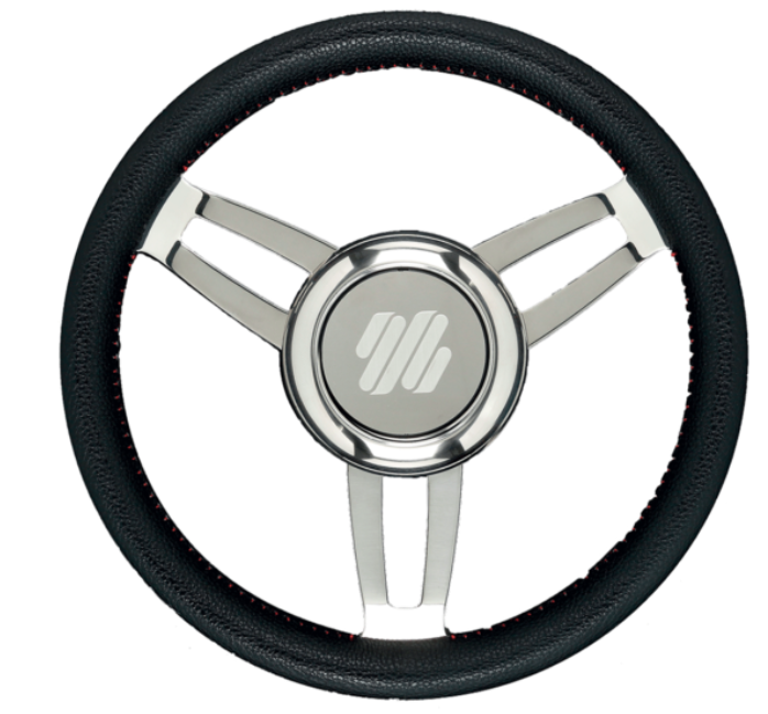 350mm STEERING WHEEL V B/SS RED