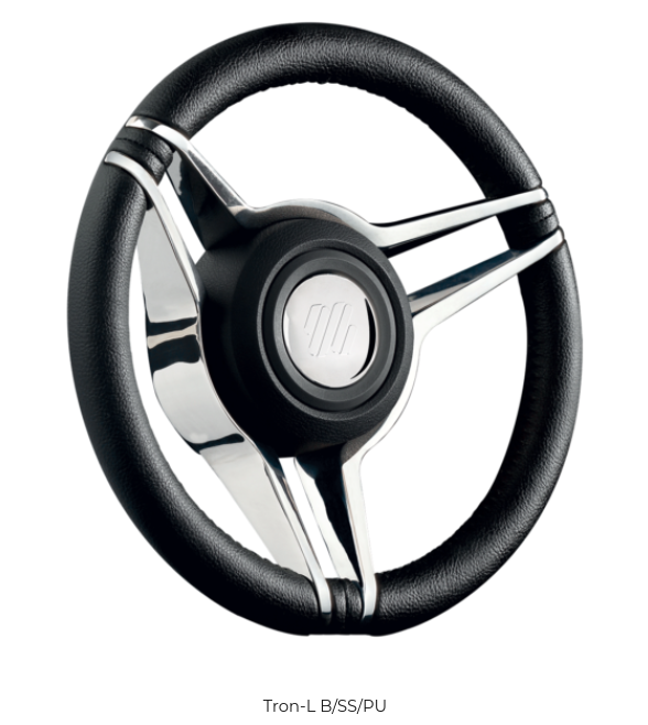 350mm PU BLK/SS/PU STEERING WHEEL