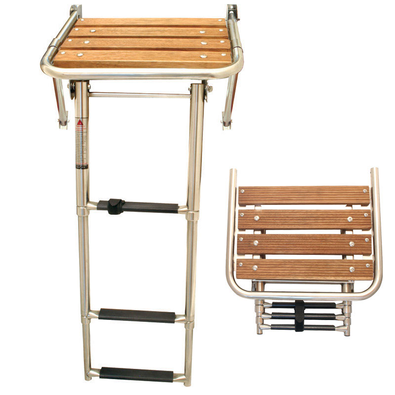 Platform w/ telescopic ladder, 450x390mm, Inox 316