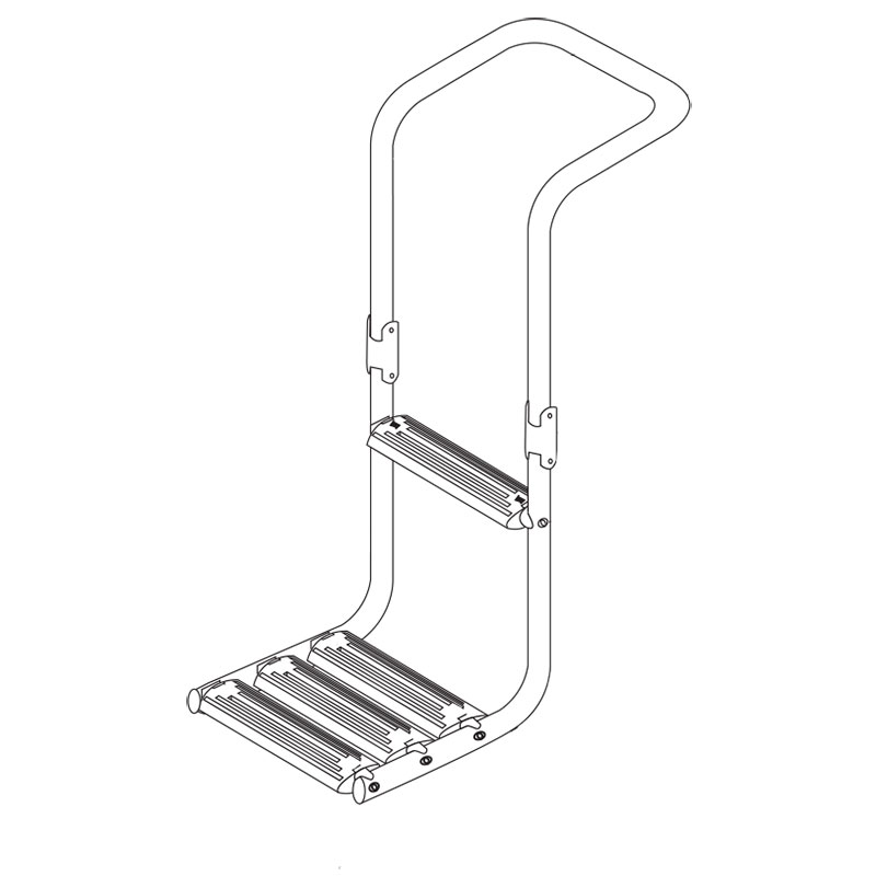 Immersed Platform Ladder, Inox 316, L865xW325mm