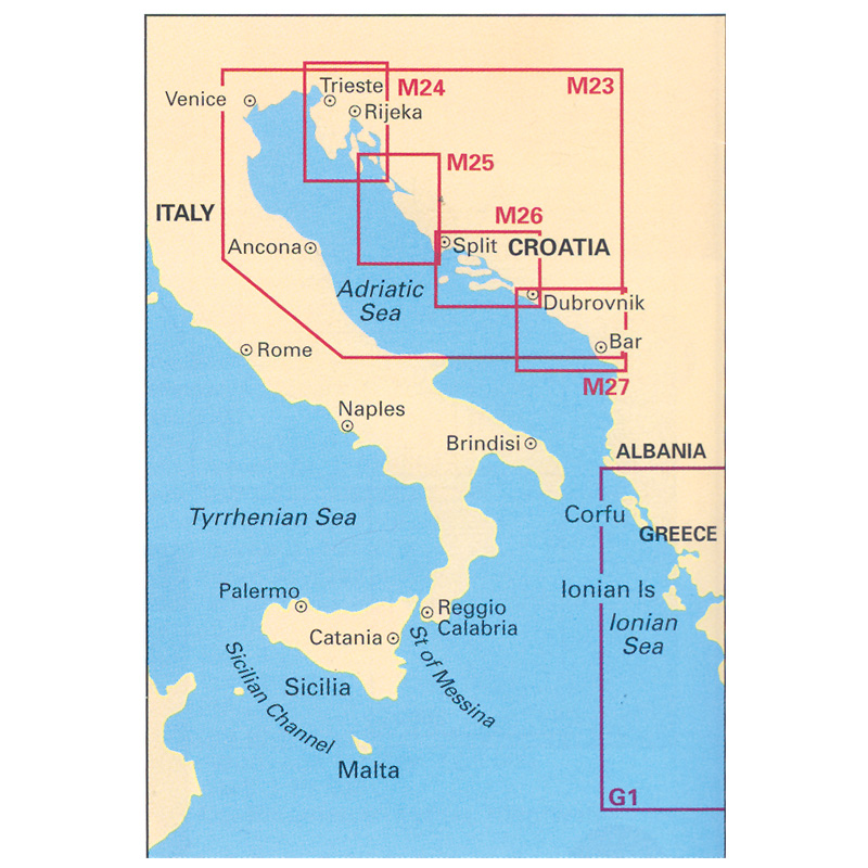 Croatia Charts M24, ''Golfo di Trieste to Losinji & Rab'', Imray