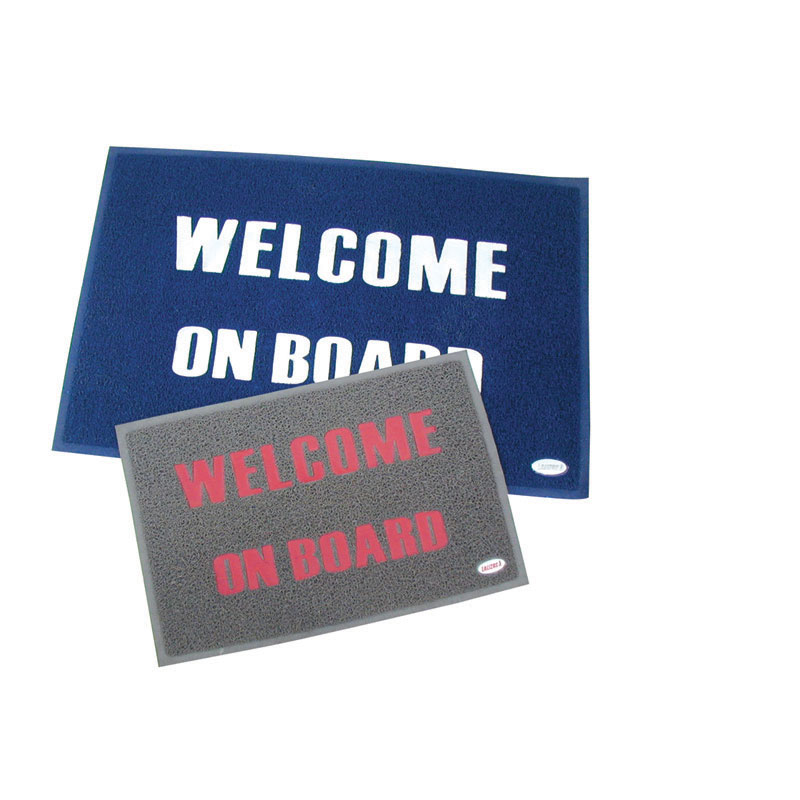 Welcome mat with firm backing, pvc - blue - 40 X 60cm