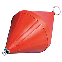 Mooring Buoy,Bi-conical,w/Foam & Galv.Steel Rod,Ø520x1030mm,Orange