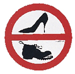 lalizas 10150 PVC Sticker ''No shoes'', Diam. 135mm