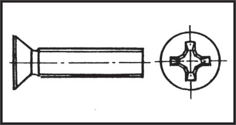 lalizas 11195 Cross slotted countersunk head screw 3x12 mm Inox 316 DIN 965 / ISO 7046