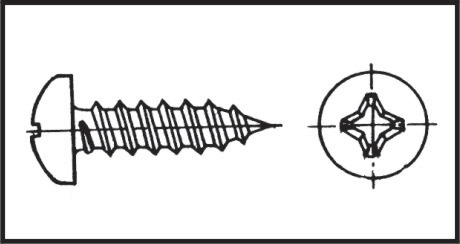 lalizas 11218 Cross recessed pan head self-tapping screw 2,9x9,5 mm Inox 316 DIN 7981/ ISO 7049