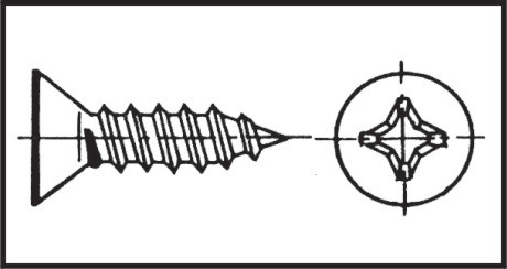 lalizas 11249 Cross recessed flat head tapping screw 2,9x9,5 mm Inox 316 DIN 7982 / ISO 7050